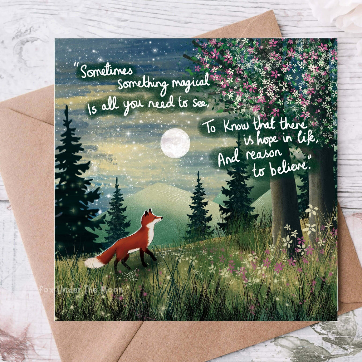 'Magical' - Greeting Card From Fox Under The Moon