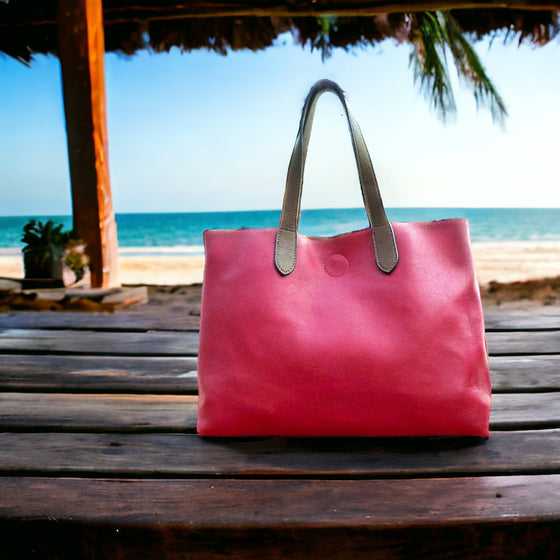Mariah Medium Convertible Tote - Red