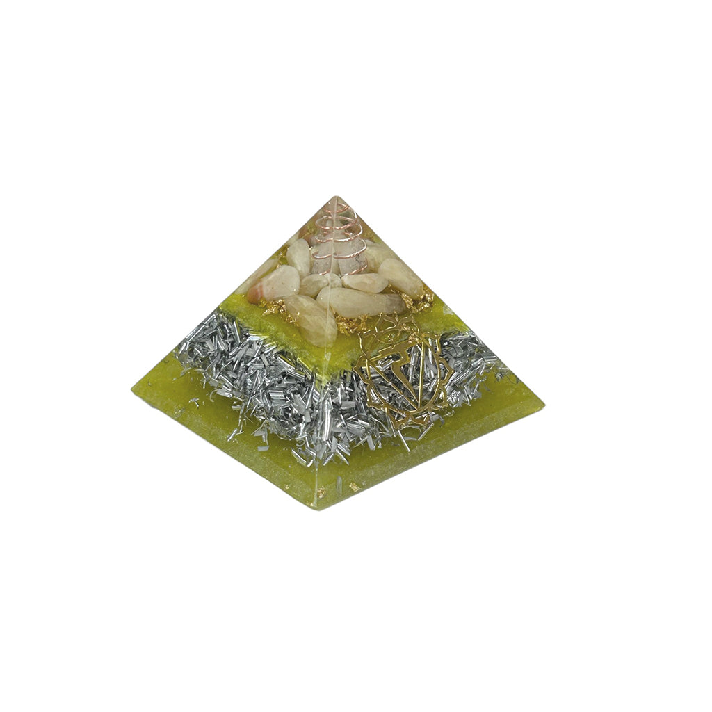 Yellow Calcite Orgonite Pyramid Medium, Solar Plexus Chakra