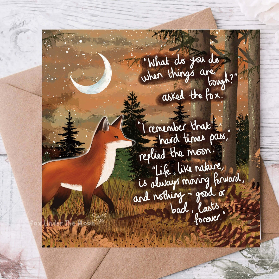'Moving Forward' - Greeting Card From Fox Under The Moon