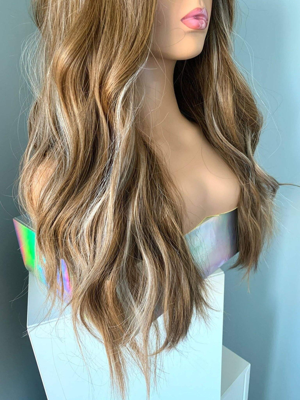 Natalie Highlighted Brown Beach Wave Wig