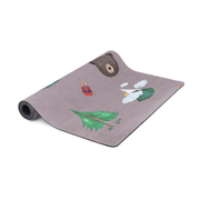 Nature Print Kids Yoga Mat featuring vibrant illustrations of a bear, trees, and ladybugs on a soft surface.