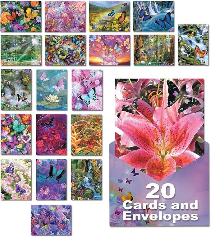 On Butterfly Wings Greeting Card Box (20 assorted)