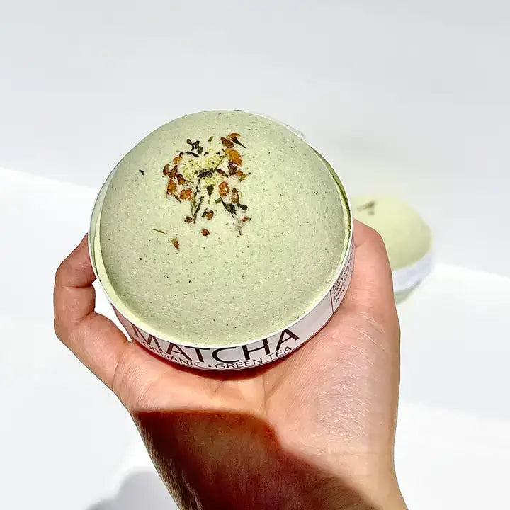Organic Matcha Green Tea Large Bath Bomb – 8oz | Pure Drop