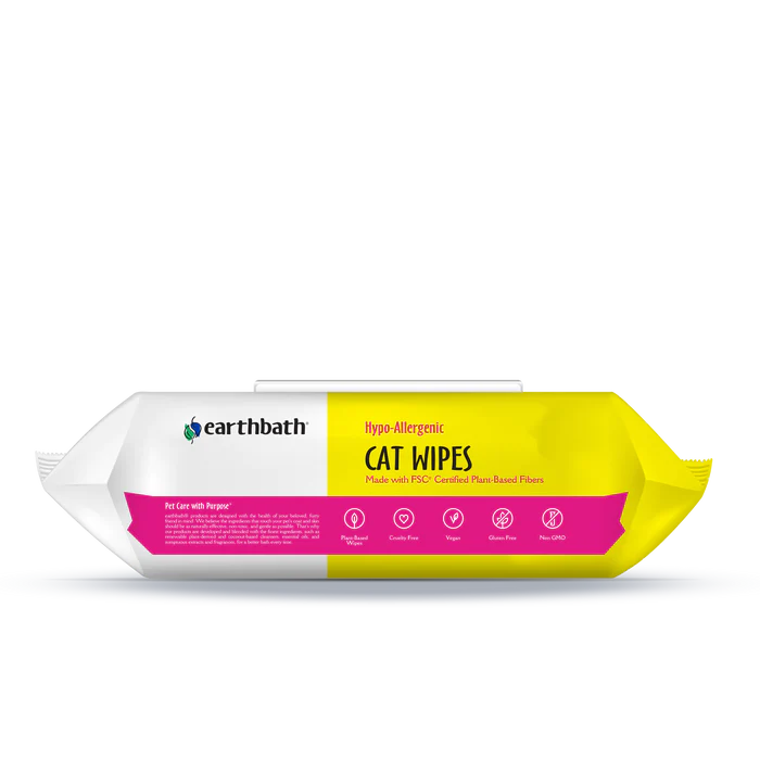Cat Wipes - Earthbath Hypo-Allergenic 100 Pack