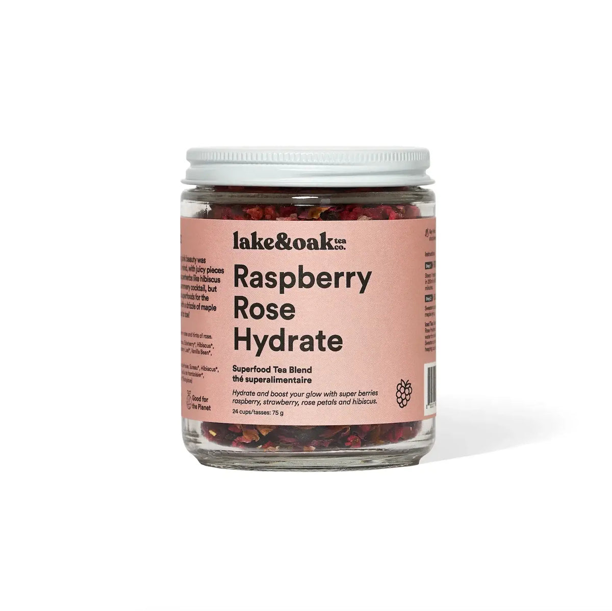 Raspberry Rose Hydrate – Superfood Tea Blend (75g) | Lake & Oak