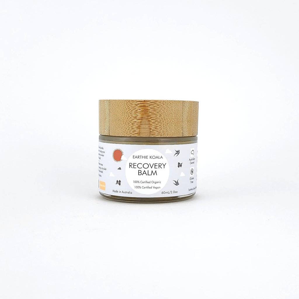 Recovery Balm 60ml - Earthie Koala packaging with bamboo lid, perfect for skin healing and hydration.