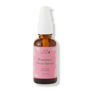 Rosemary Grow Serum bottle with pink label on a white background
