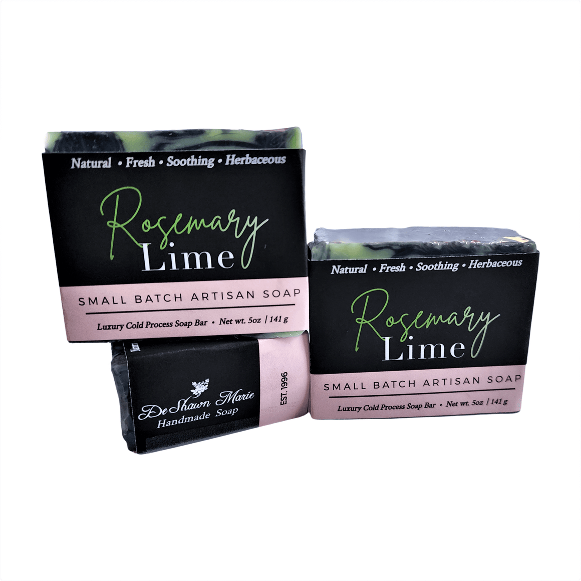 Rosemary Lime Soap Bar - Soap Boutique, handcrafted artisan soap with zesty lime and earthy rosemary in eye-catching packaging.