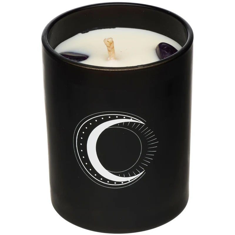 Crystal Infused Soy Candle - Amethyst x Sandalwood & Vanilla