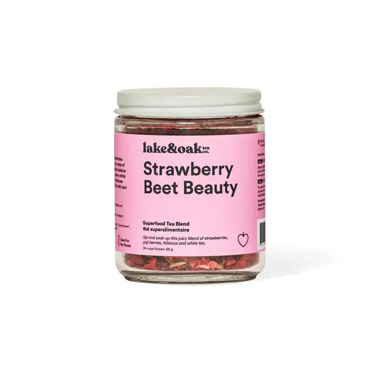 Strawberry Beet Beauty – Superfood Tea Blend (65g) | Lake & Oak