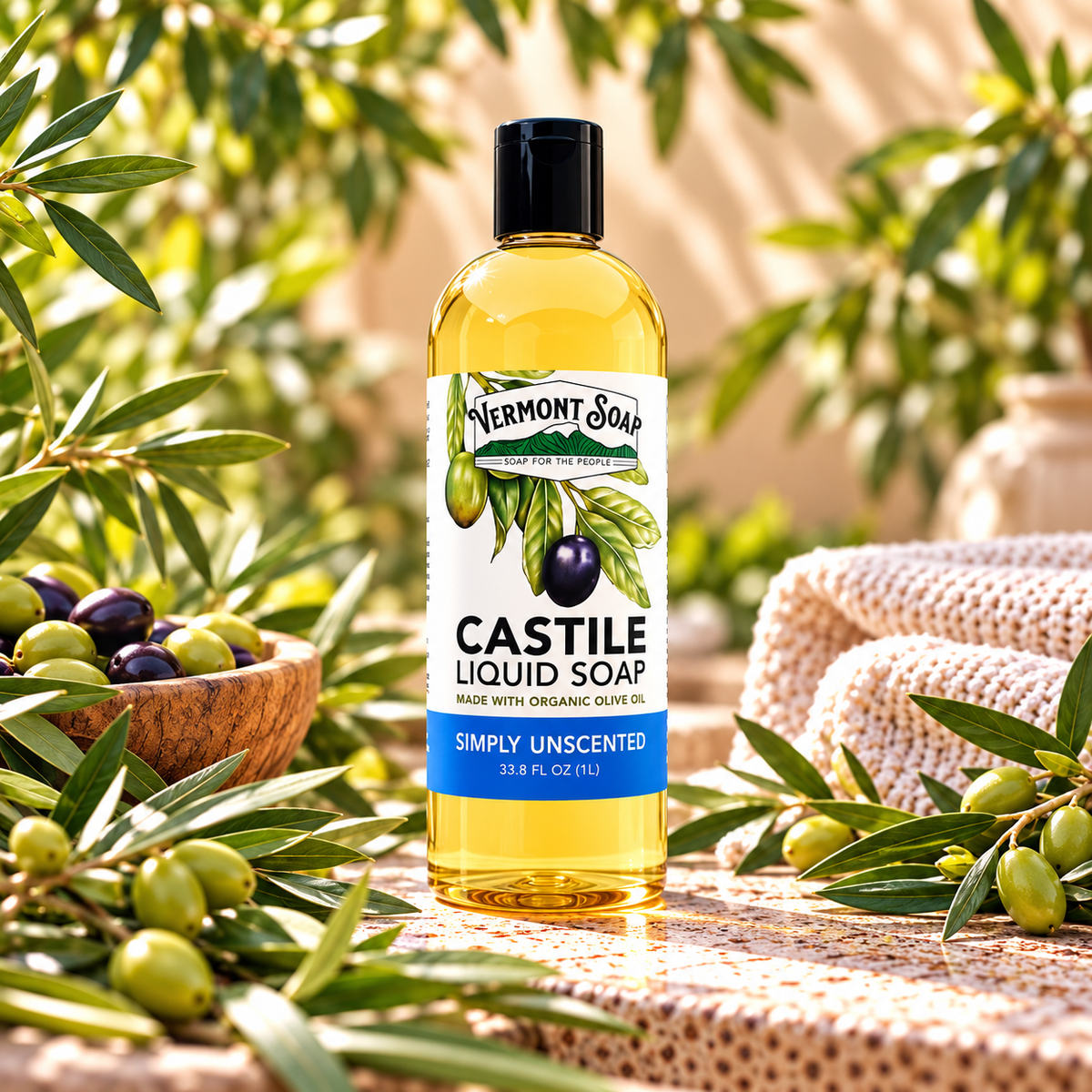 Simply Unscented Castile Liquid Soap - Vermont Soap