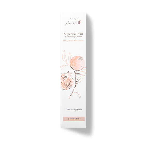 Superfruit oil nourishing cream packaging on a white background