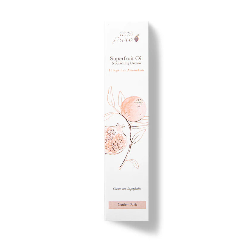 Superfruit oil nourishing cream packaging on a white background