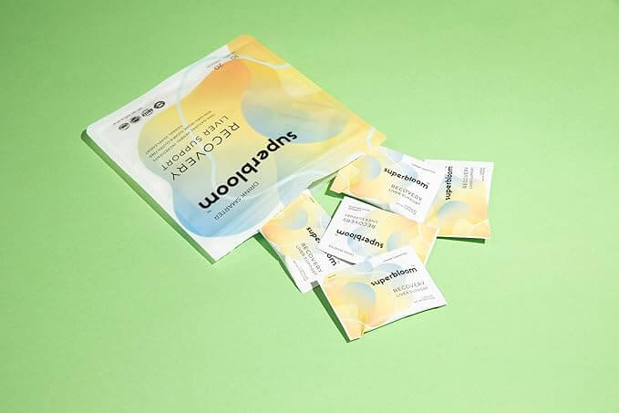 Superbloom Recovery Liver Support | Liver Detox with DHM, Turmeric, Milk Thistle | 10 Sachets, 20 Capsules | Enjoy The Night, Own The Morning-Live in the Light Naturally Ltd