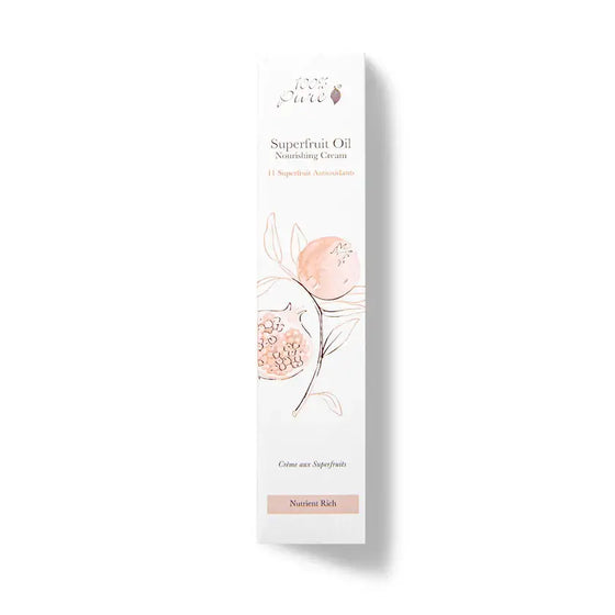 Superfruit oil nourishing cream packaging on a white background