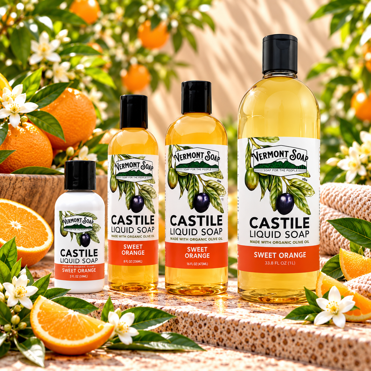 Sweet Orange Castile Liquid Soap - Vermont Soap