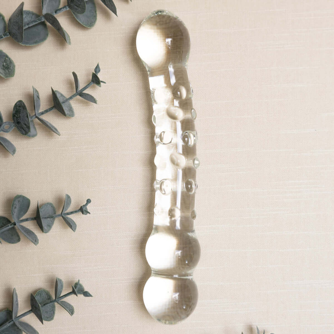 Tansy Dew Drops Glass Dildo – 7.5” Textured Borosilicate Glass