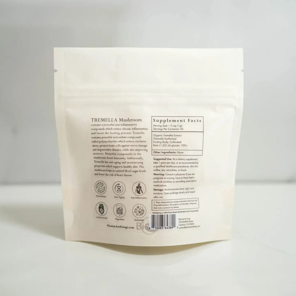 Tremella Mushroom Powder - Organic 1:1 Extract