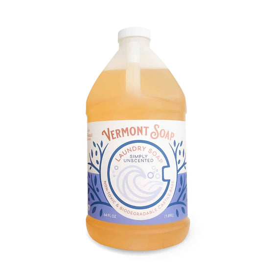 Simply Unscented Laundry Soap 64oz / 1.89 Litre - Vermont Soap-Live in the Light Naturally Ltd