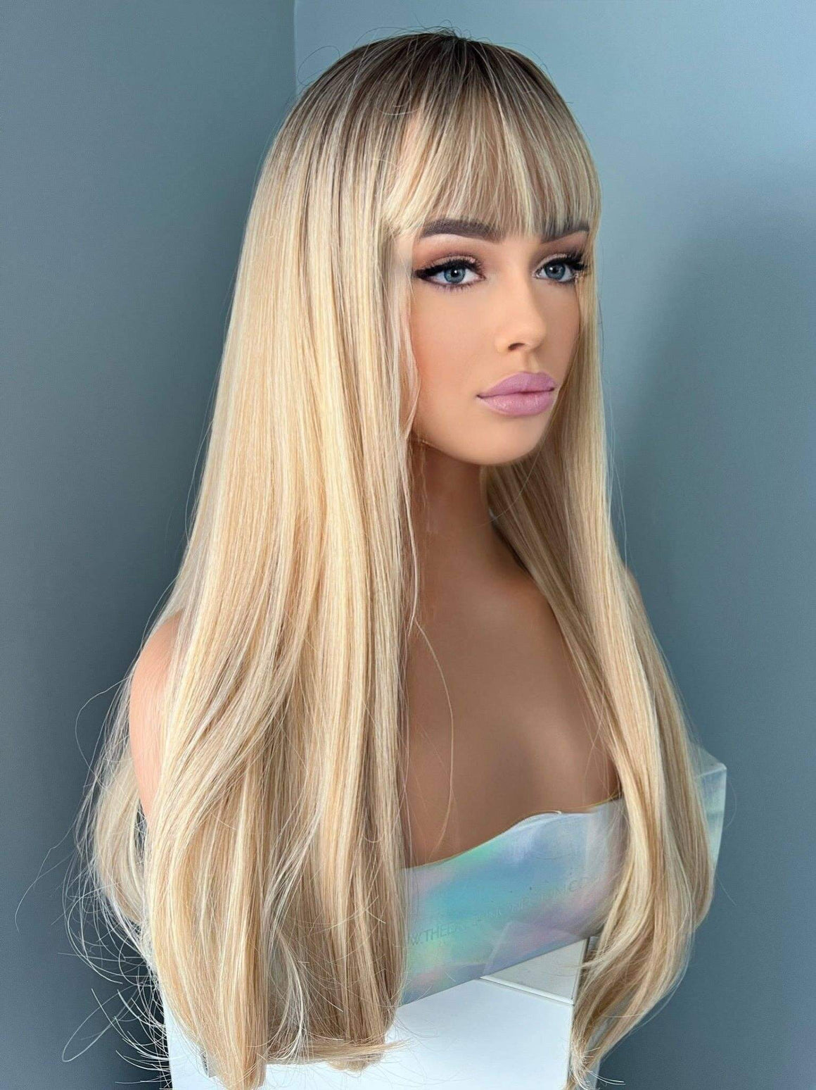 Whitney Long Blonde Wig with Bangs