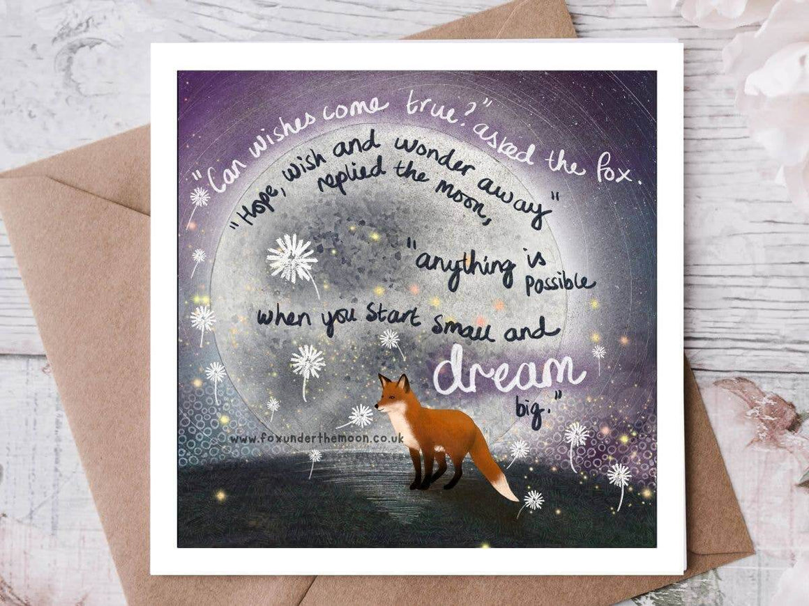 "Wishes" Celebration Card by Fox Under The Moon