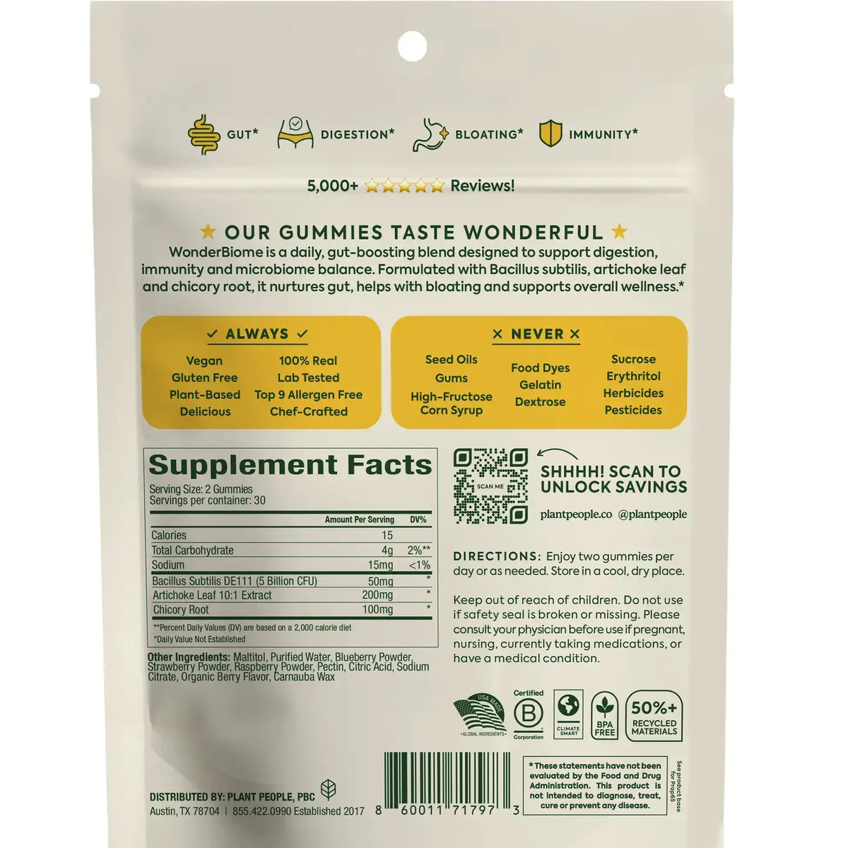WonderBiome™ 2-in-1 Pre & Probiotic Gummies