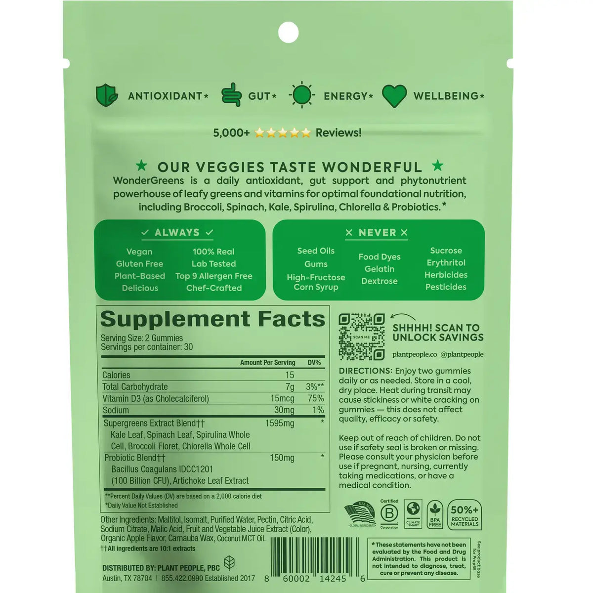 Wondergreens - Super Veggie Gummies