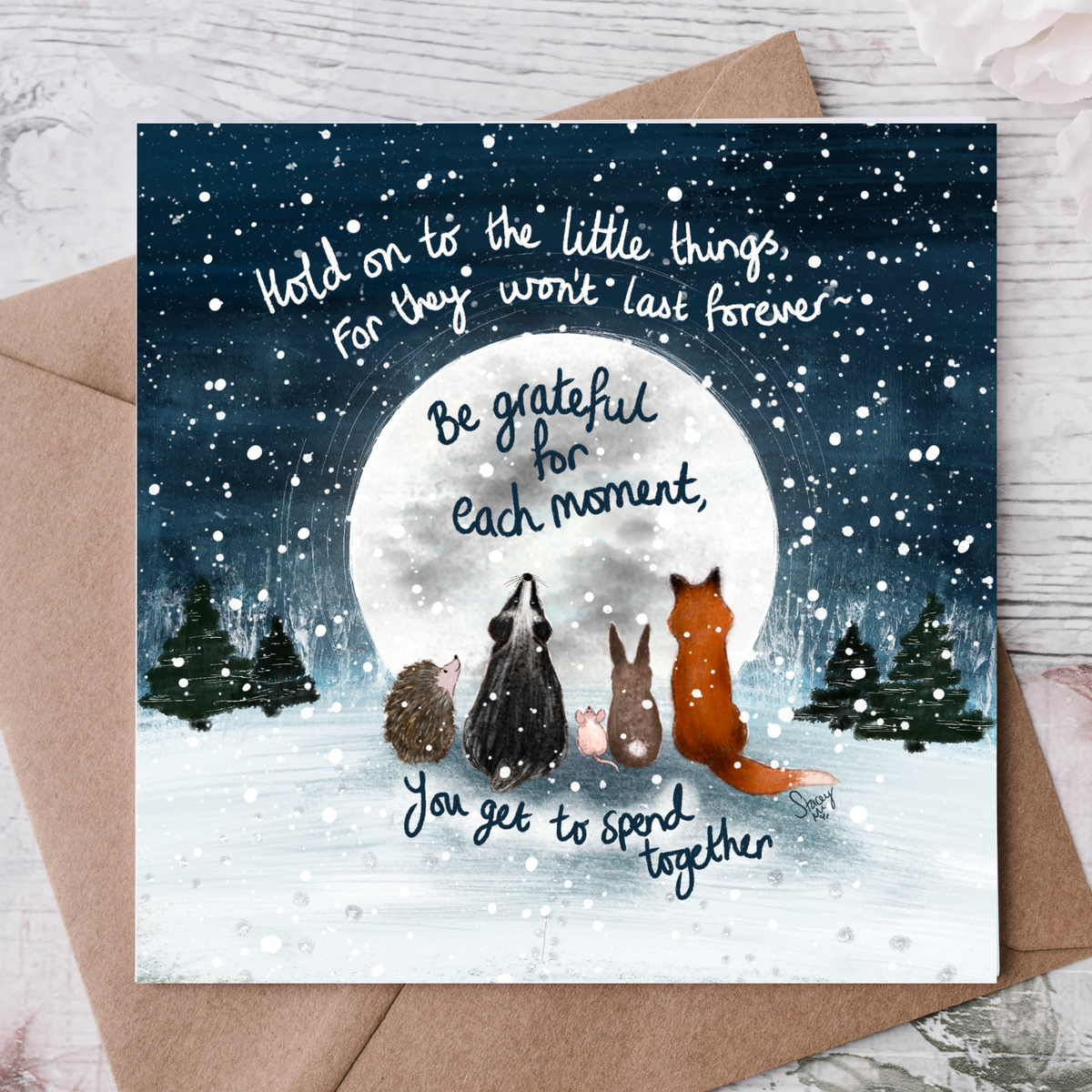 "Together" - Christmas Card by Fox Under The Moon