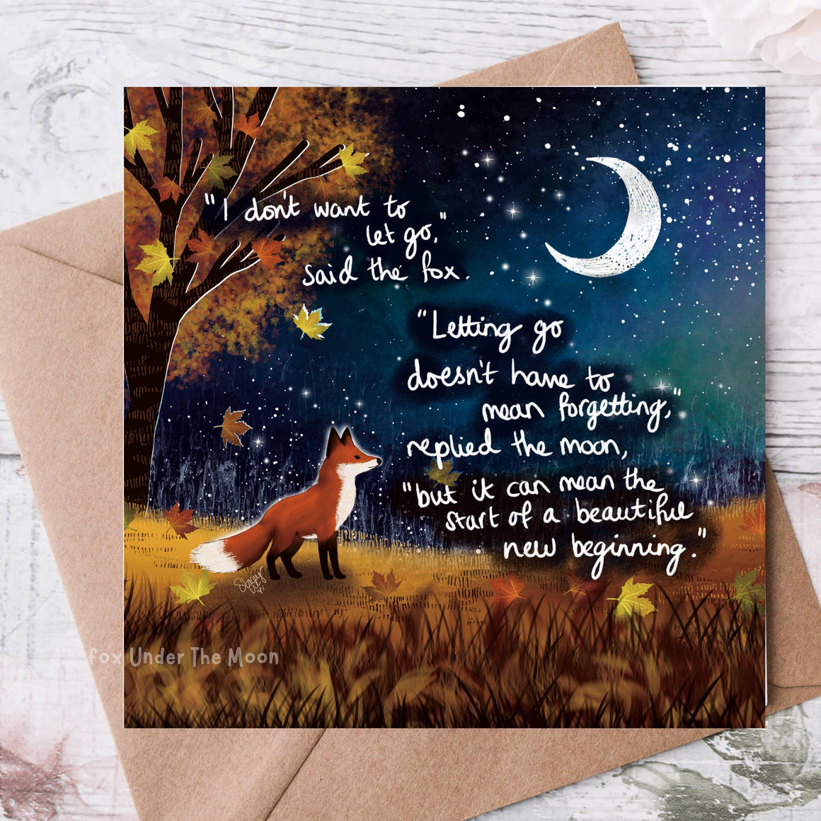 'New Beginning' - Greeting Card From Fox Under The Moon