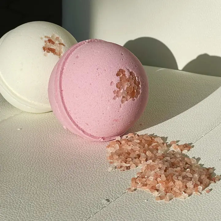 Cherry Blossom and Himalayan Salt Large Bath Bomb - 8oz-Pure Drop-Live in the Light Naturally Ltd