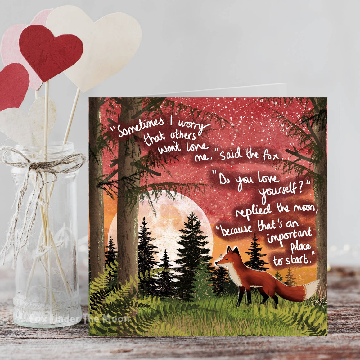 'Love Yourself' - Greeting Card From Fox Under The Moon