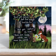 'Thank You' - Fox Under The Moon Thank You Card