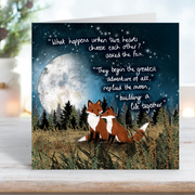 'Hearts Choose' - Fox Under The Moon Wedding Engagement Card
