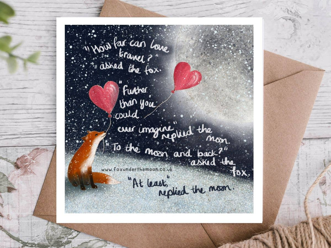 "To The Moon & Back" Love Card by Fox Under The Moon