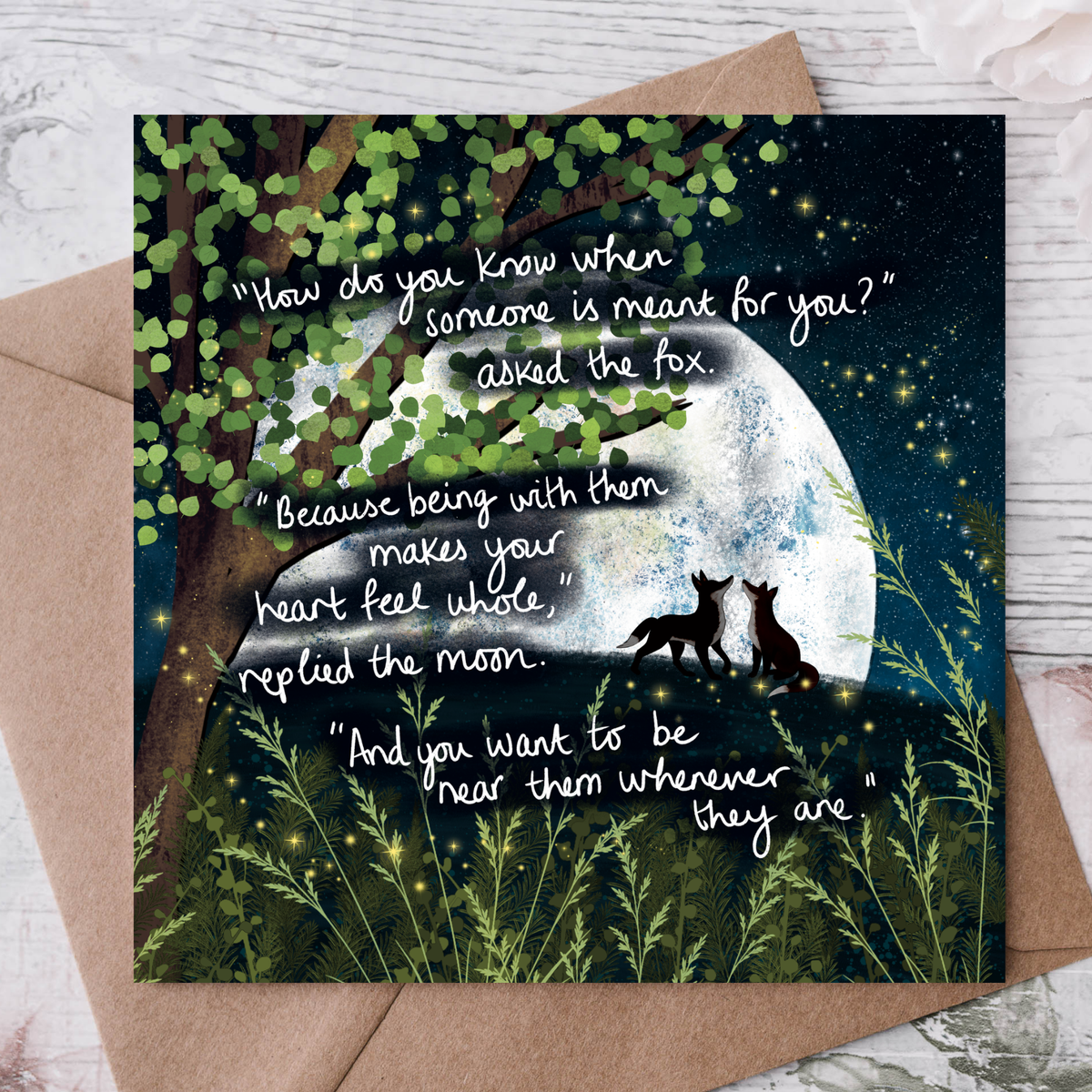 'Meant For You' - Fox Under The Moon Wedding Engagement Card