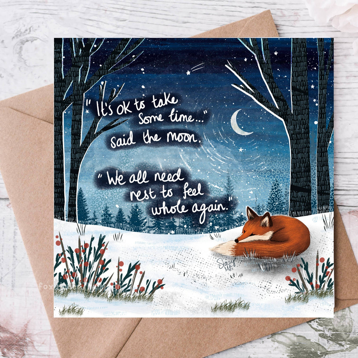 'Whole Again' - Greeting Card From Fox Under The Moon