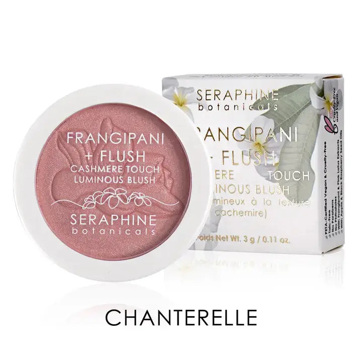 Frangipani + Flush - Cashmere Touch Luminous Blush 3g-Seraphine Botanicals-Live in the Light Naturally Ltd