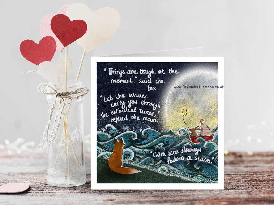 "Waves" Soothing & Encouragement Card by Fox Under The Moon