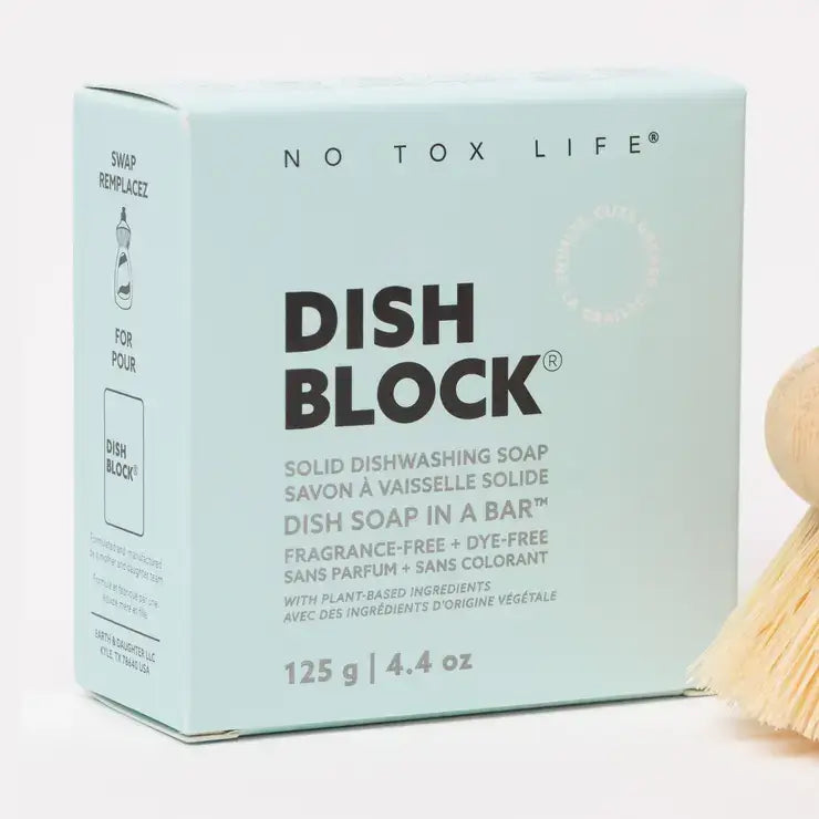 Dish Block® Solid Dish Soap 4.4oz | 125g Fragrance Free - No Tox Life