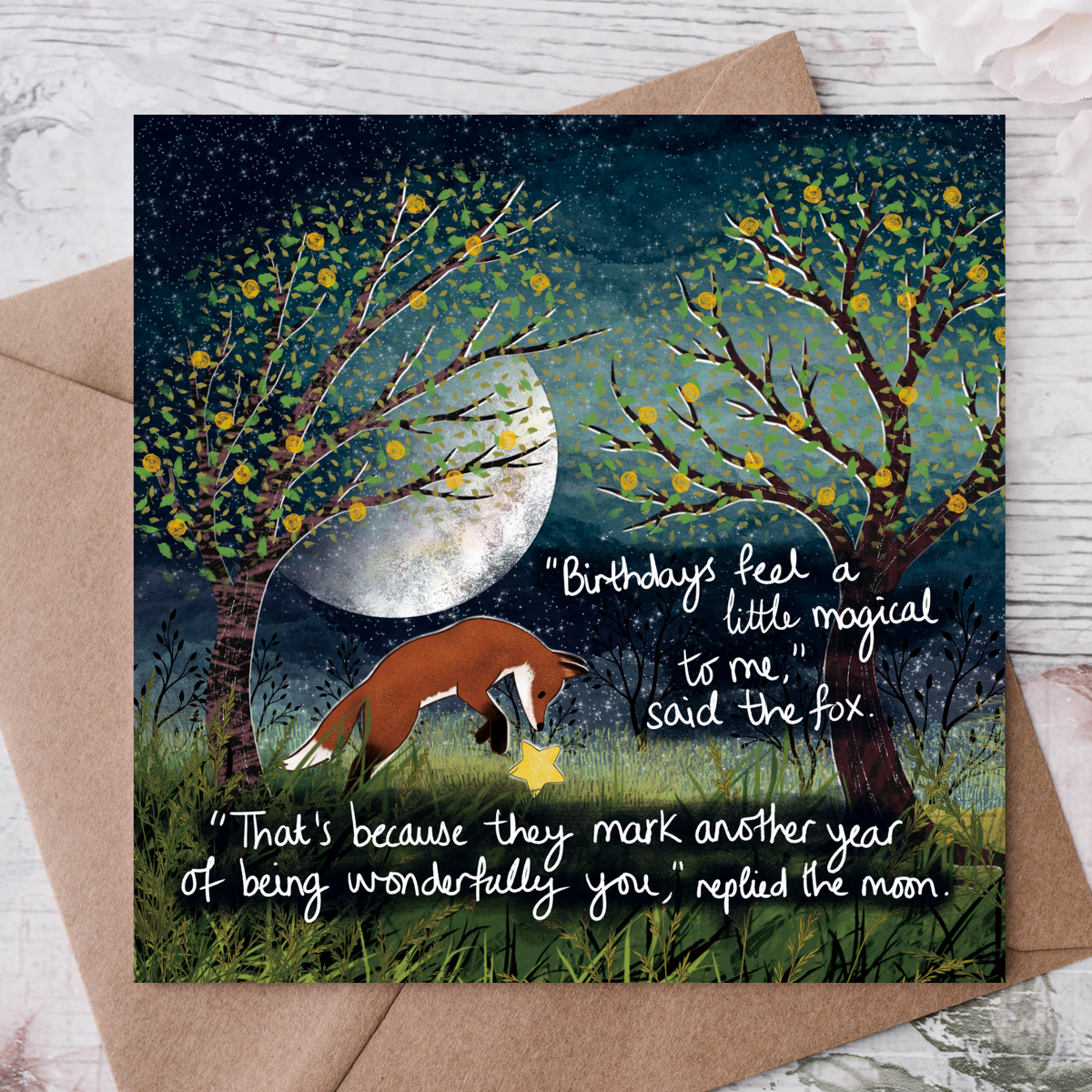 'Magical Birthday' - Fox Under The Moon Birthday Card