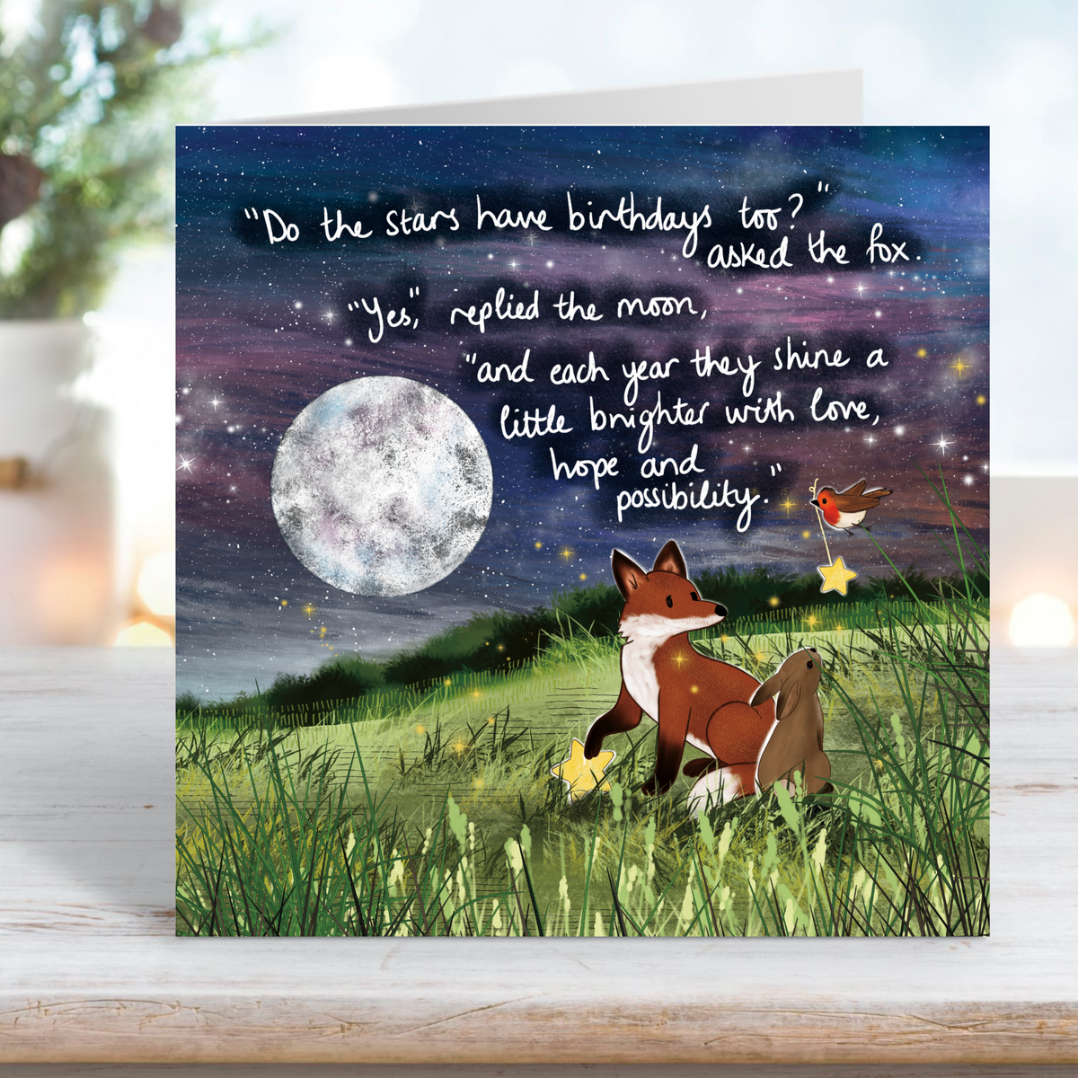 'Birthday Stars' - Fox Under The Moon Birthday Card