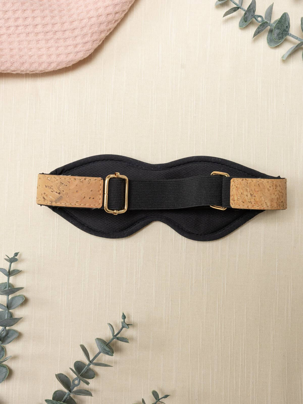 Camellia ~ Adjustable Cork Leather Blindfold