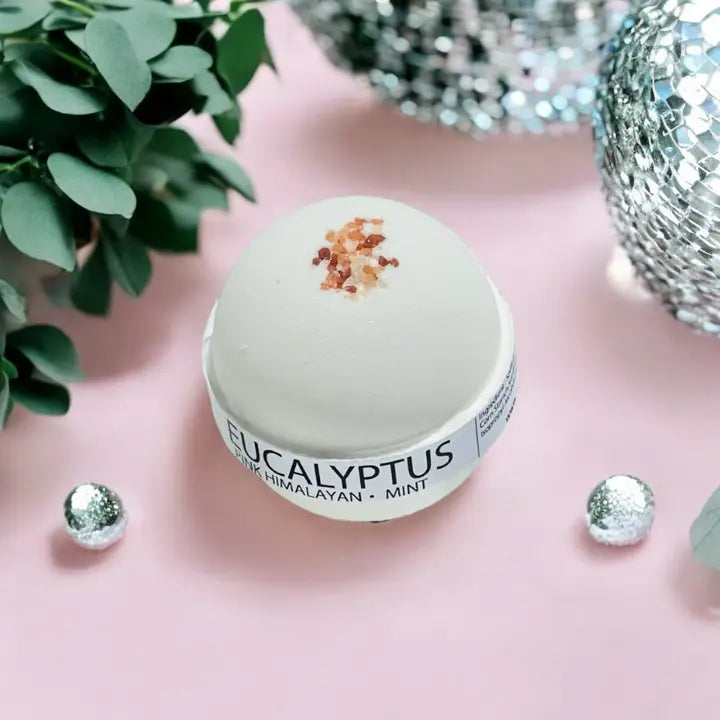 Eucalyptus Mint & Himalayan Salt Large Bath Bomb - 8oz-Pure Drop-Live in the Light Naturally Ltd