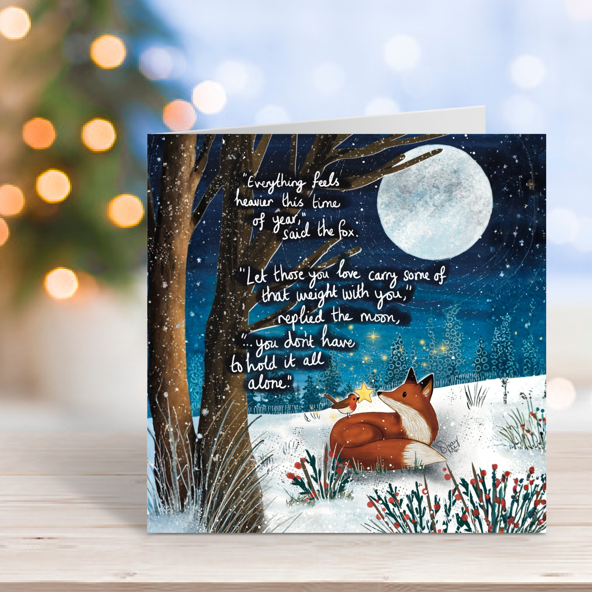 "Heavier" - Christmas Card by Fox Under The Moon