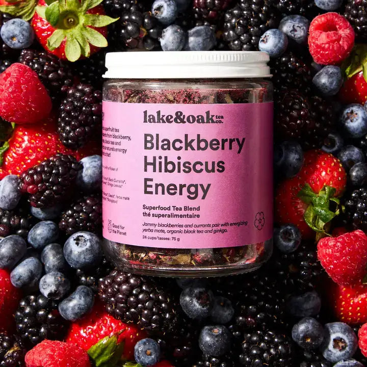 Blackberry Hibiscus Energy - Superfood Tea Blend 300g-Lake Oak Tea-Live in the Light Naturally Ltd