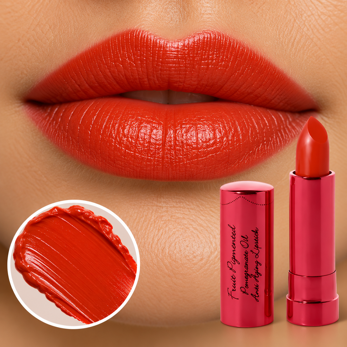 Hibiscus Fruit Pigmented® Pomegranate Oil Anti-Aging Lipstick - 100% Pure