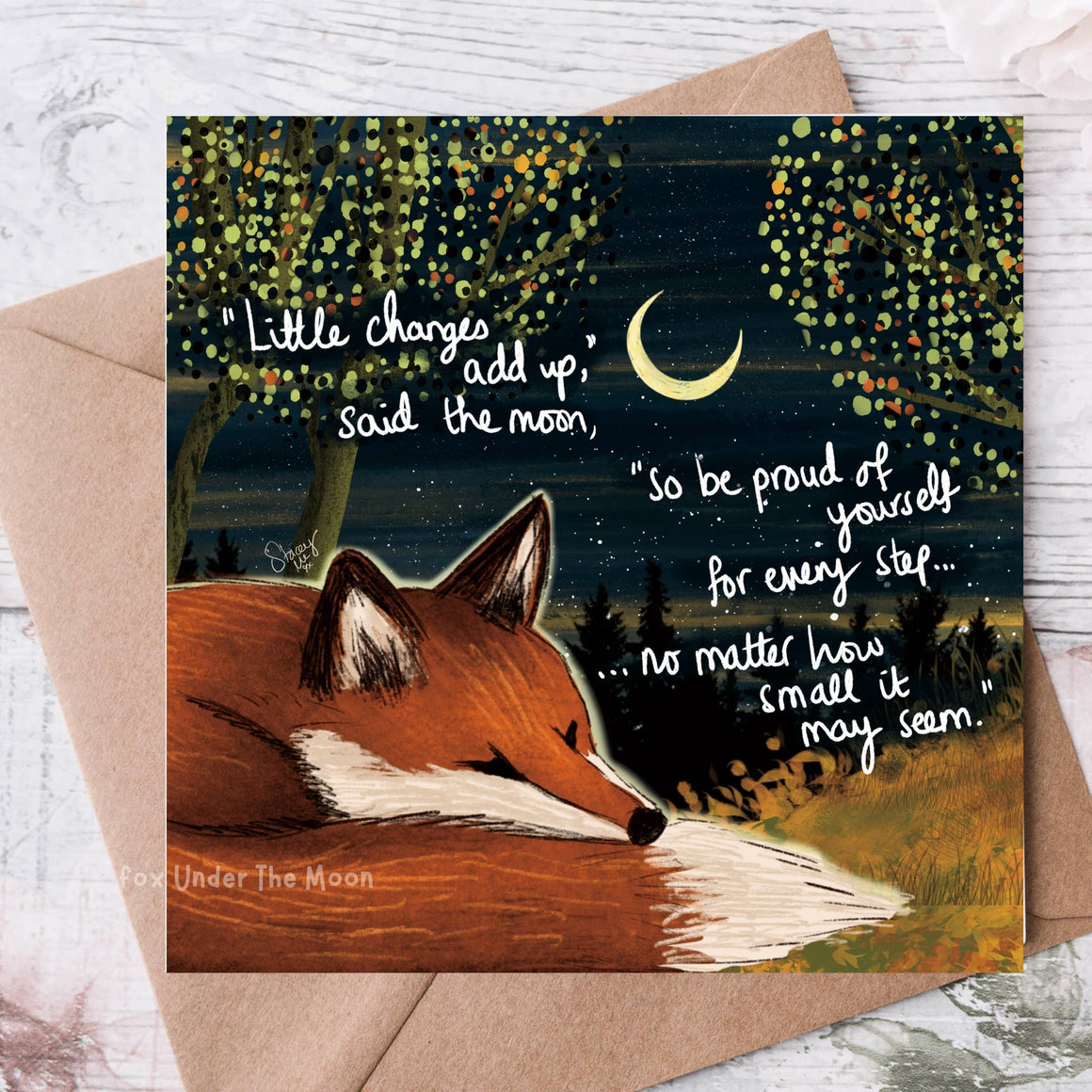'Little Changes' - Greeting Card From Fox Under The Moon