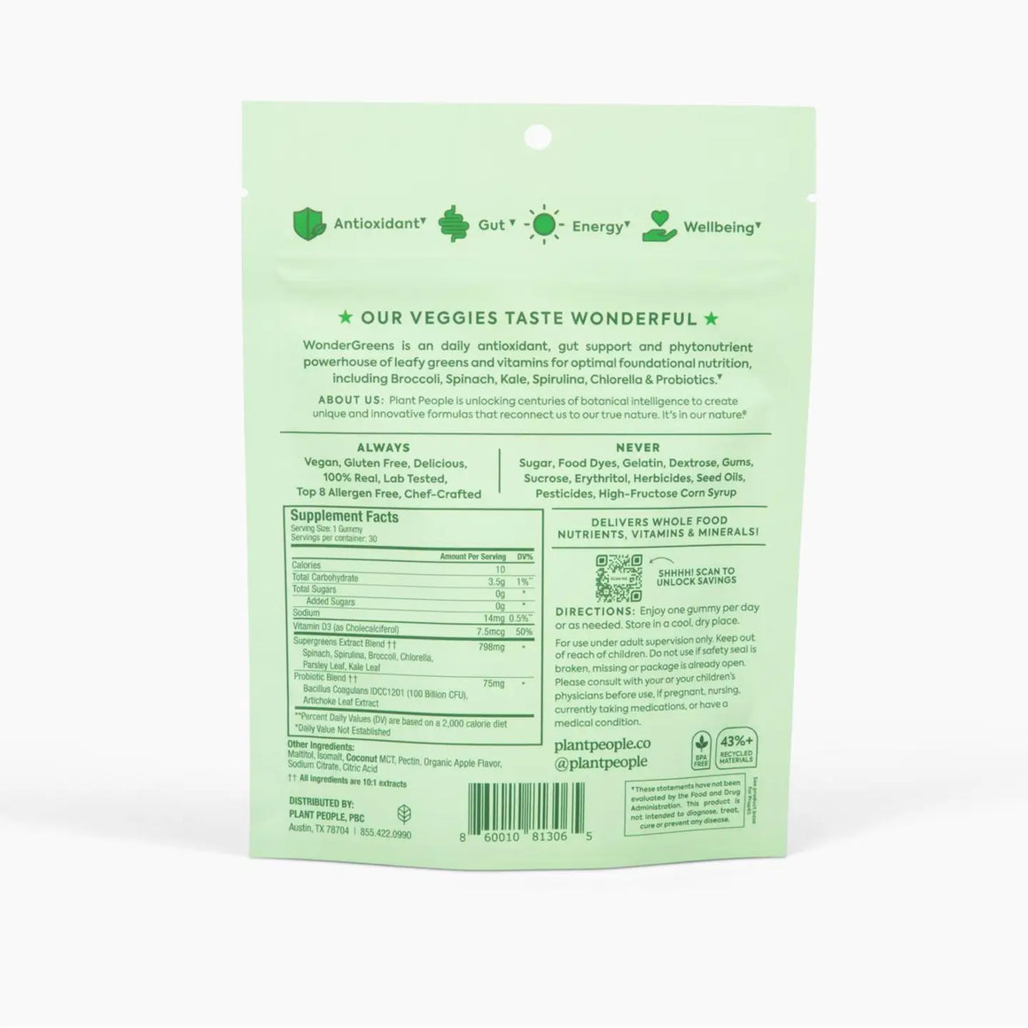 Wondergreens Kids Veggie Gummies