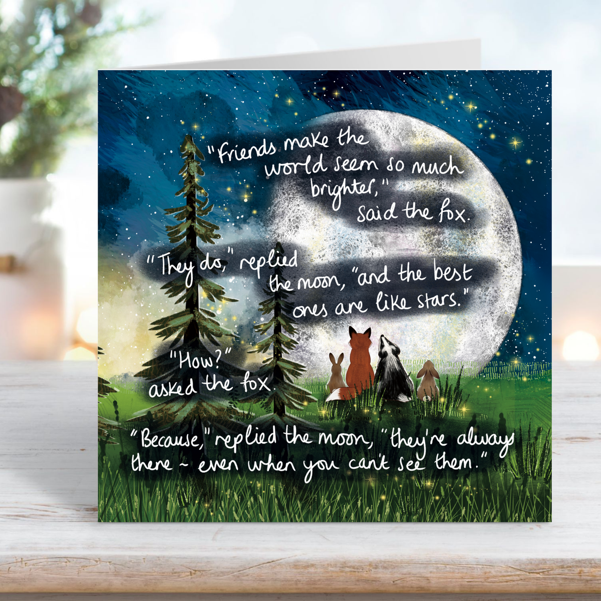 'Friends Are Stars' - Fox Under The Moon Friendship Card